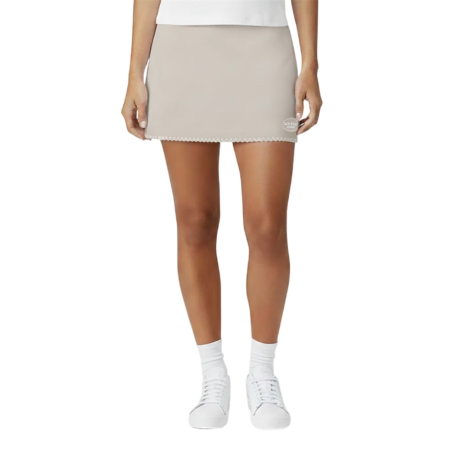 Taupe - Side - Jack Wills Womens-Ladies Stretch Mini Relaxed Fit Skort