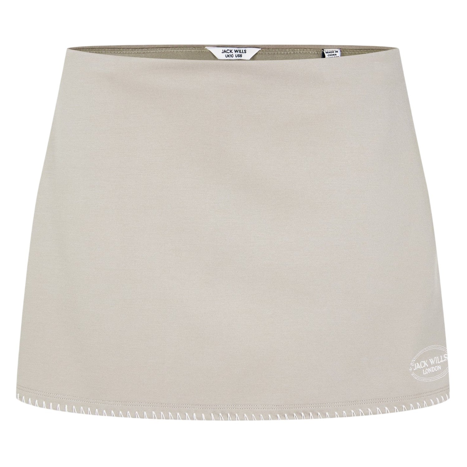 Taupe - Front - Jack Wills Womens-Ladies Stretch Mini Relaxed Fit Skort
