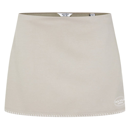 Taupe - Front - Jack Wills Womens-Ladies Stretch Mini Relaxed Fit Skort