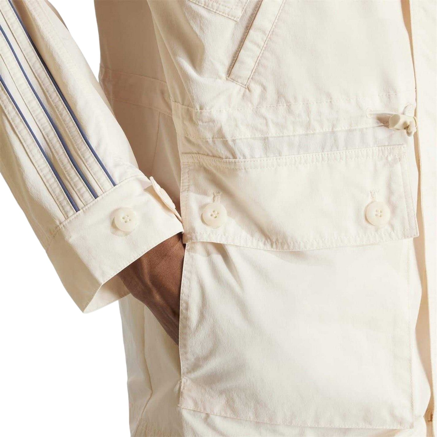White - Lifestyle - Adidas Mens Originals Hidden Hood Windbreaker