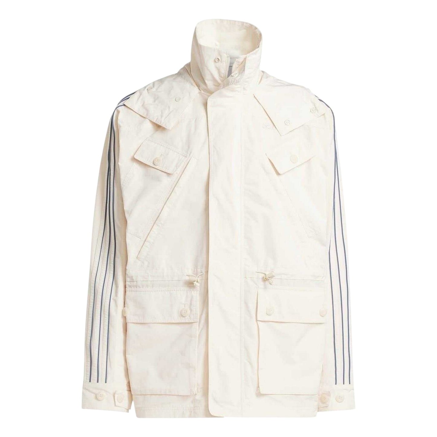 White - Front - Adidas Mens Originals Hidden Hood Windbreaker