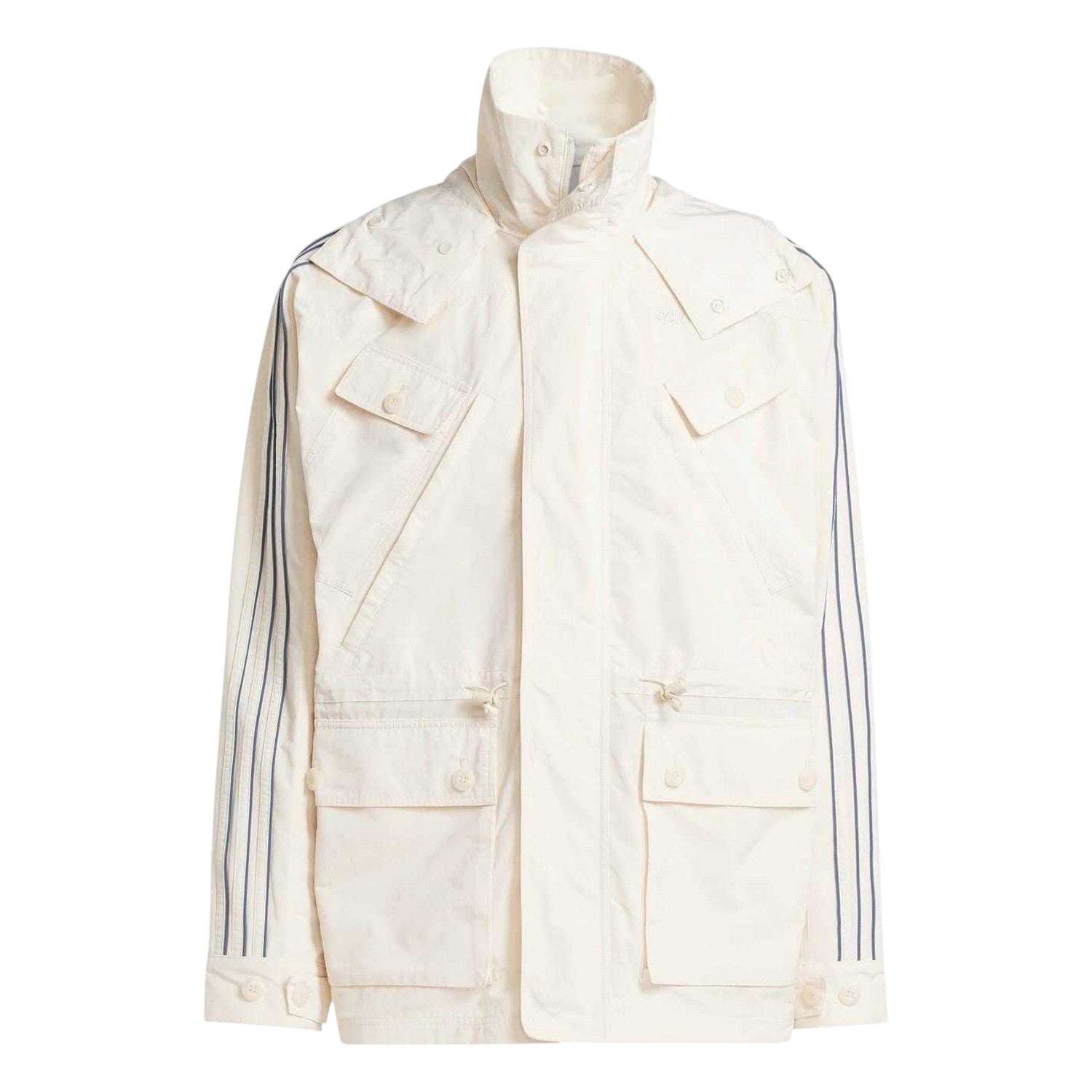 White - Front - Adidas Mens Originals Hidden Hood Windbreaker