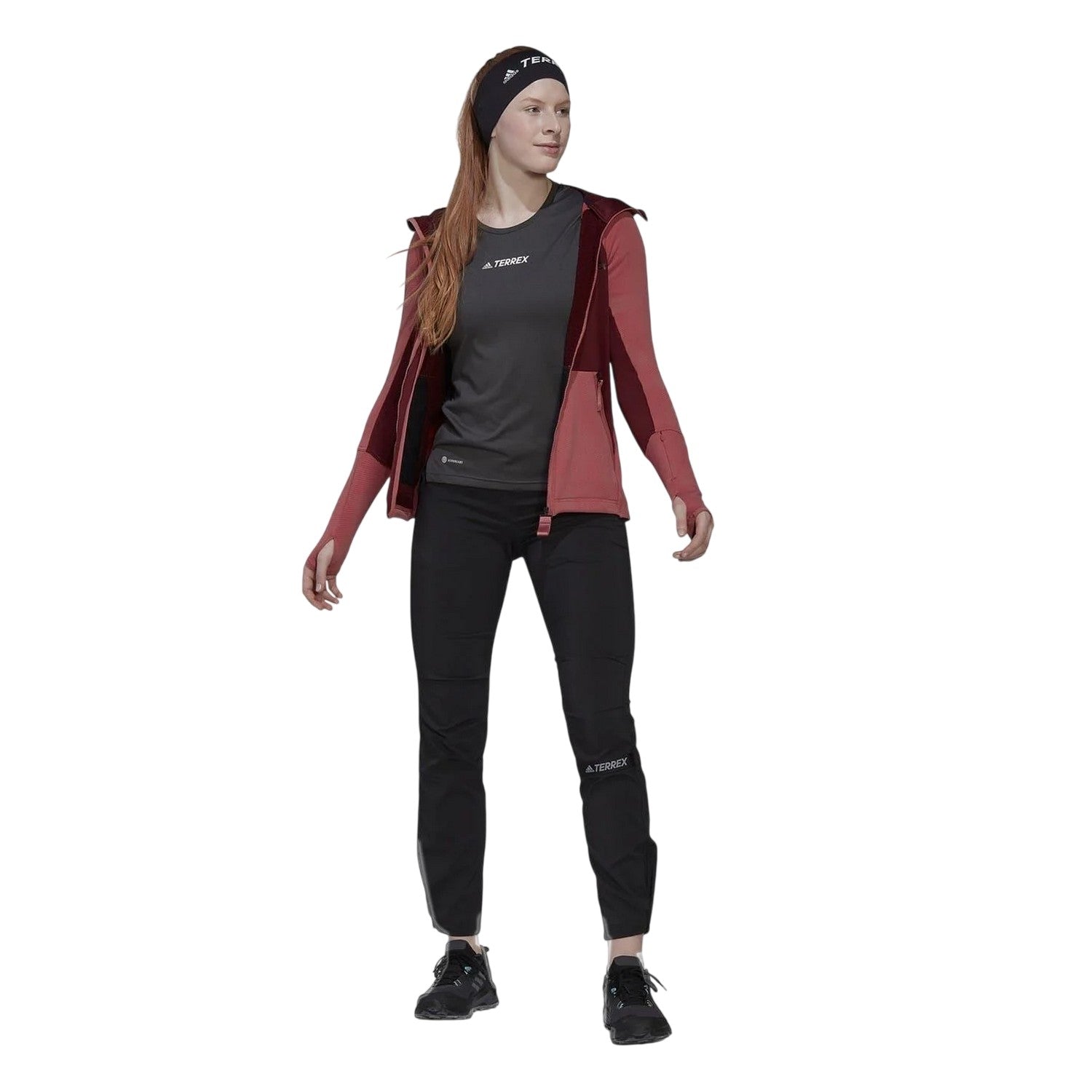 Black - Pack Shot - Adidas Womens-Ladies Terrex Woven Hiking Trousers