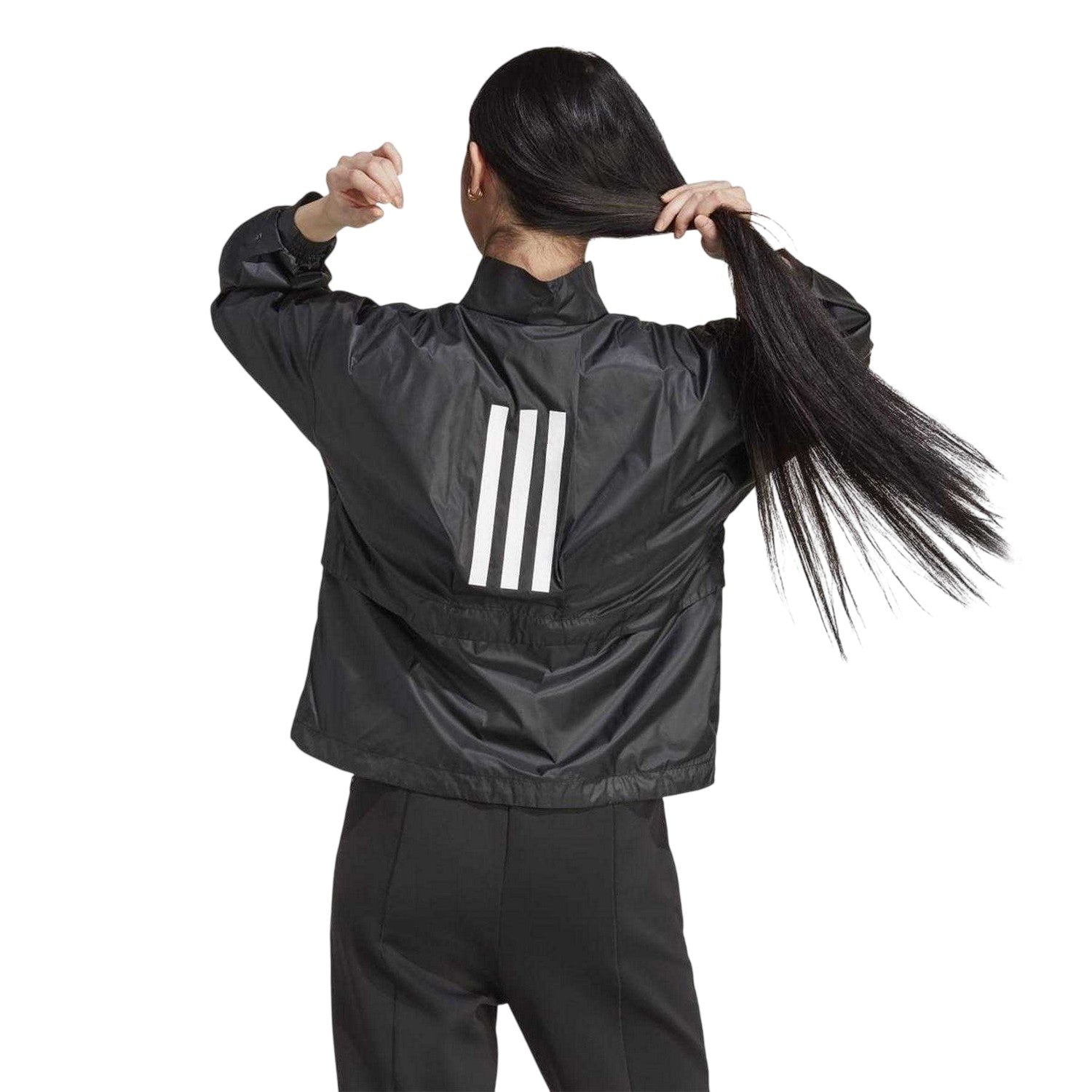 Black - Back - Adidas Womens-Ladies Traveer WIND RDY Wind Jacket