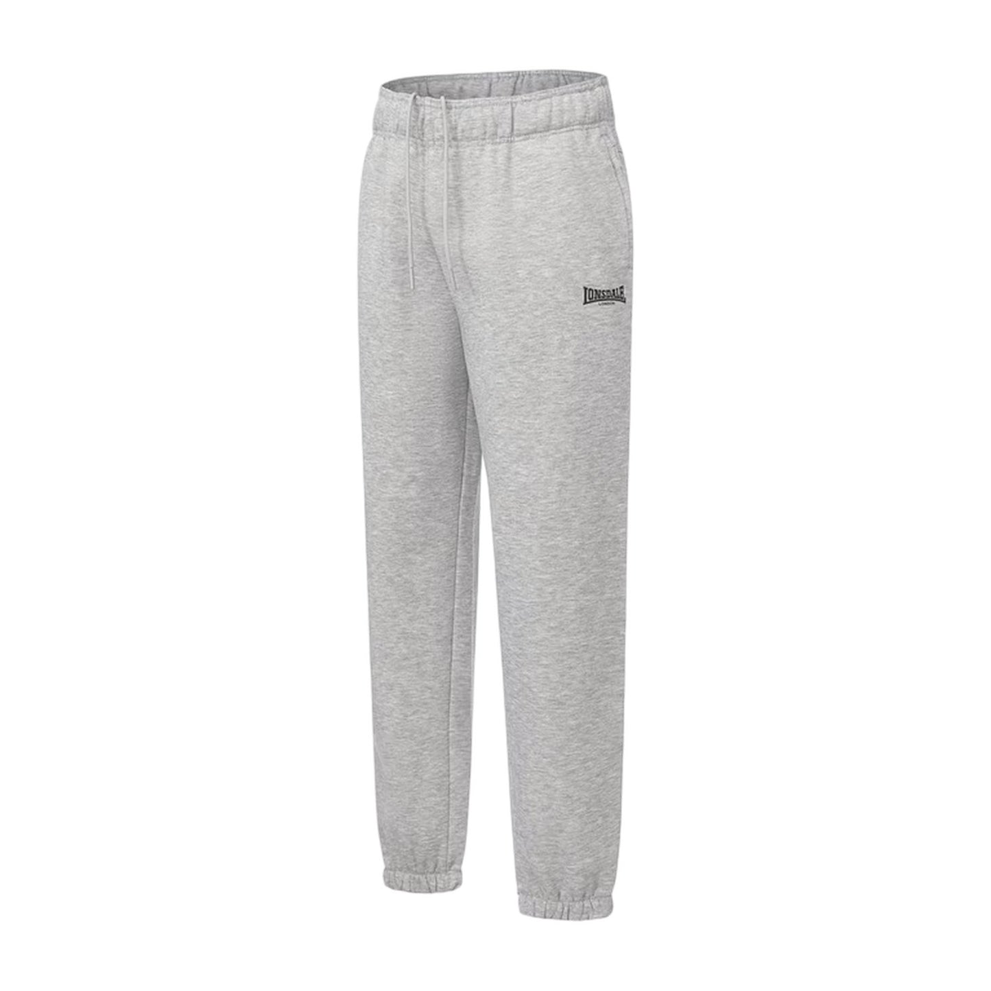 Grey - Side - Lonsdale Mens Essential Polyester Blend Joggers