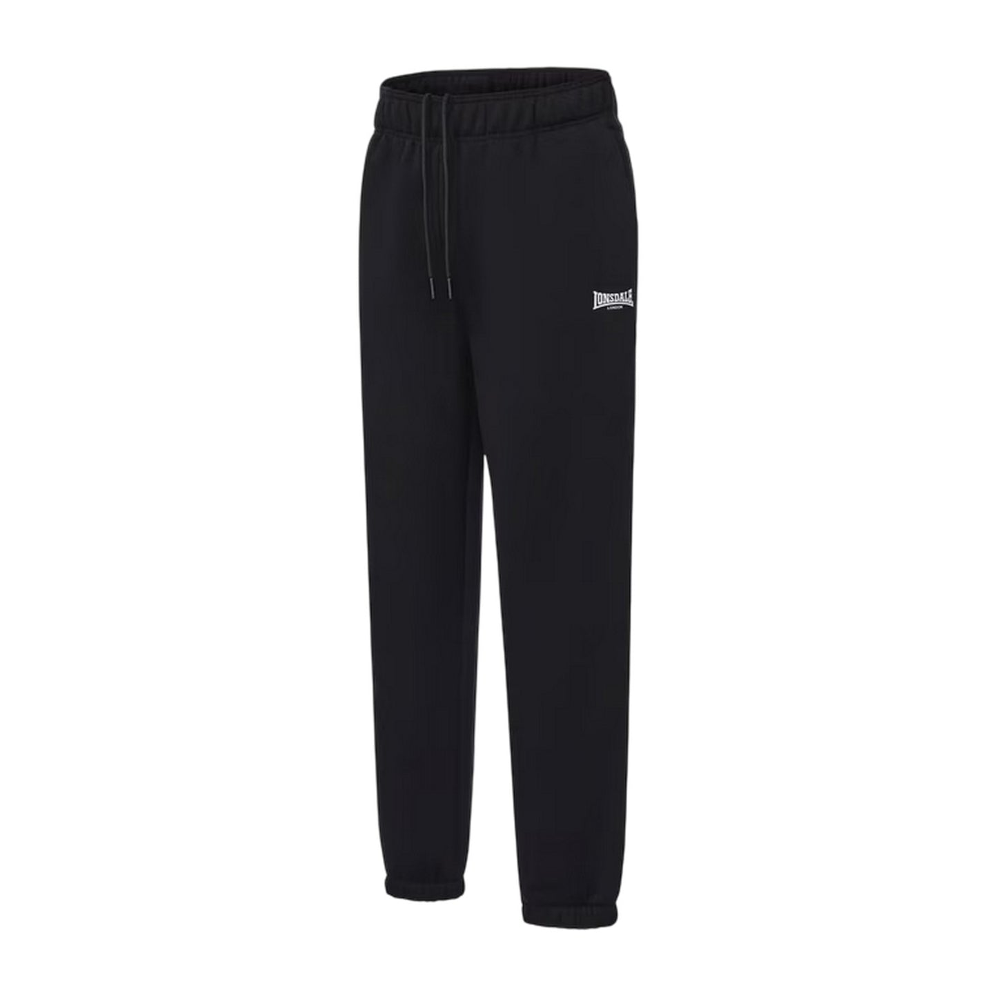 Black - Side - Lonsdale Mens Essential Polyester Blend Joggers