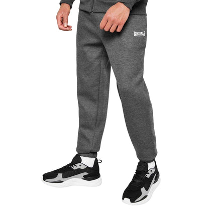 Charcoal Marl - Side - Lonsdale Mens Essential Polyester Blend Joggers
