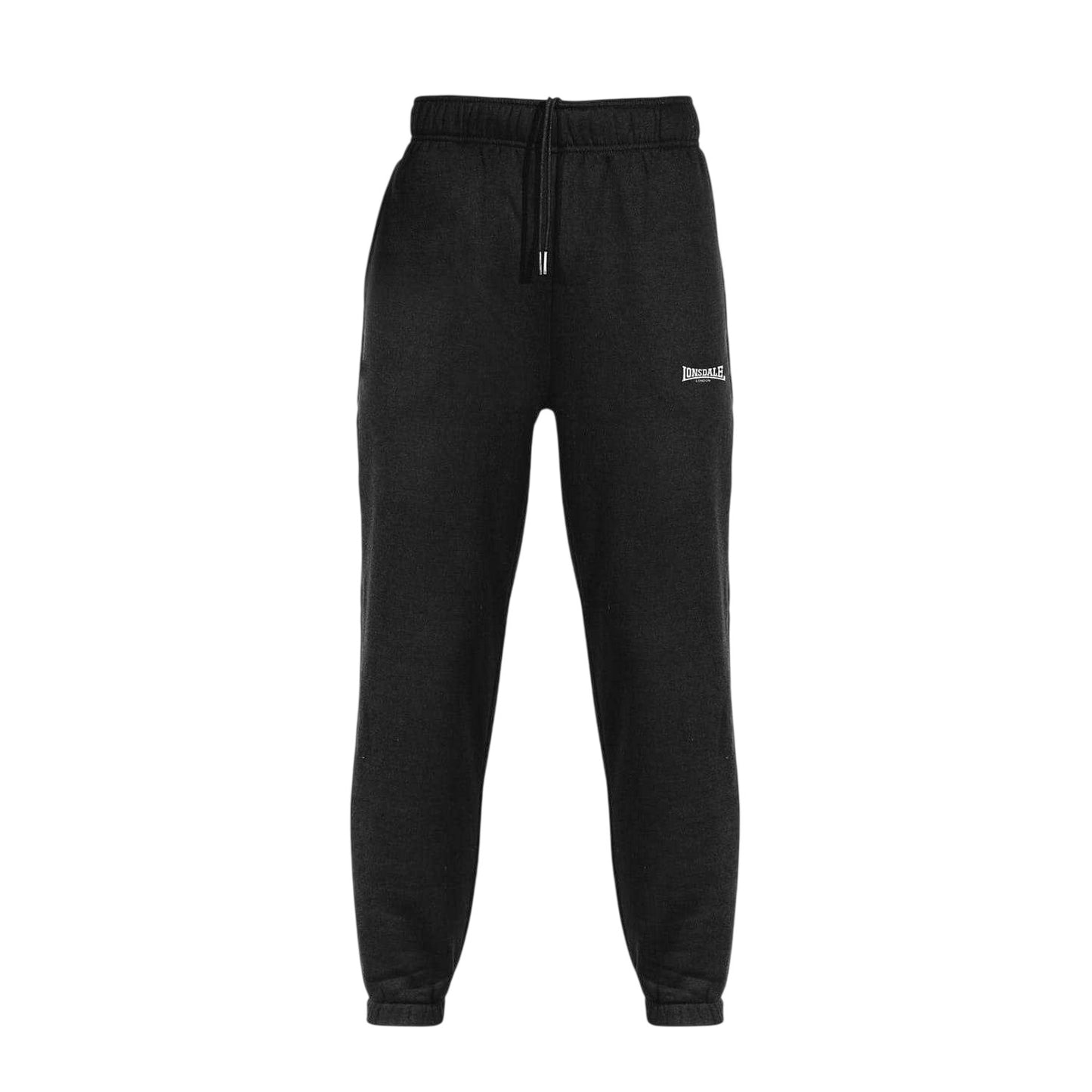 Black - Front - Lonsdale Mens Essential Polyester Blend Joggers