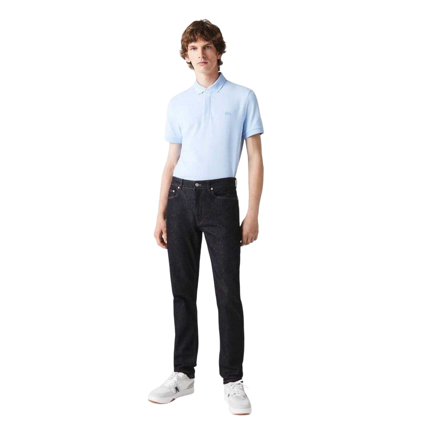 Blue - Lifestyle - Lacoste Mens Denim Logo Slim Jeans
