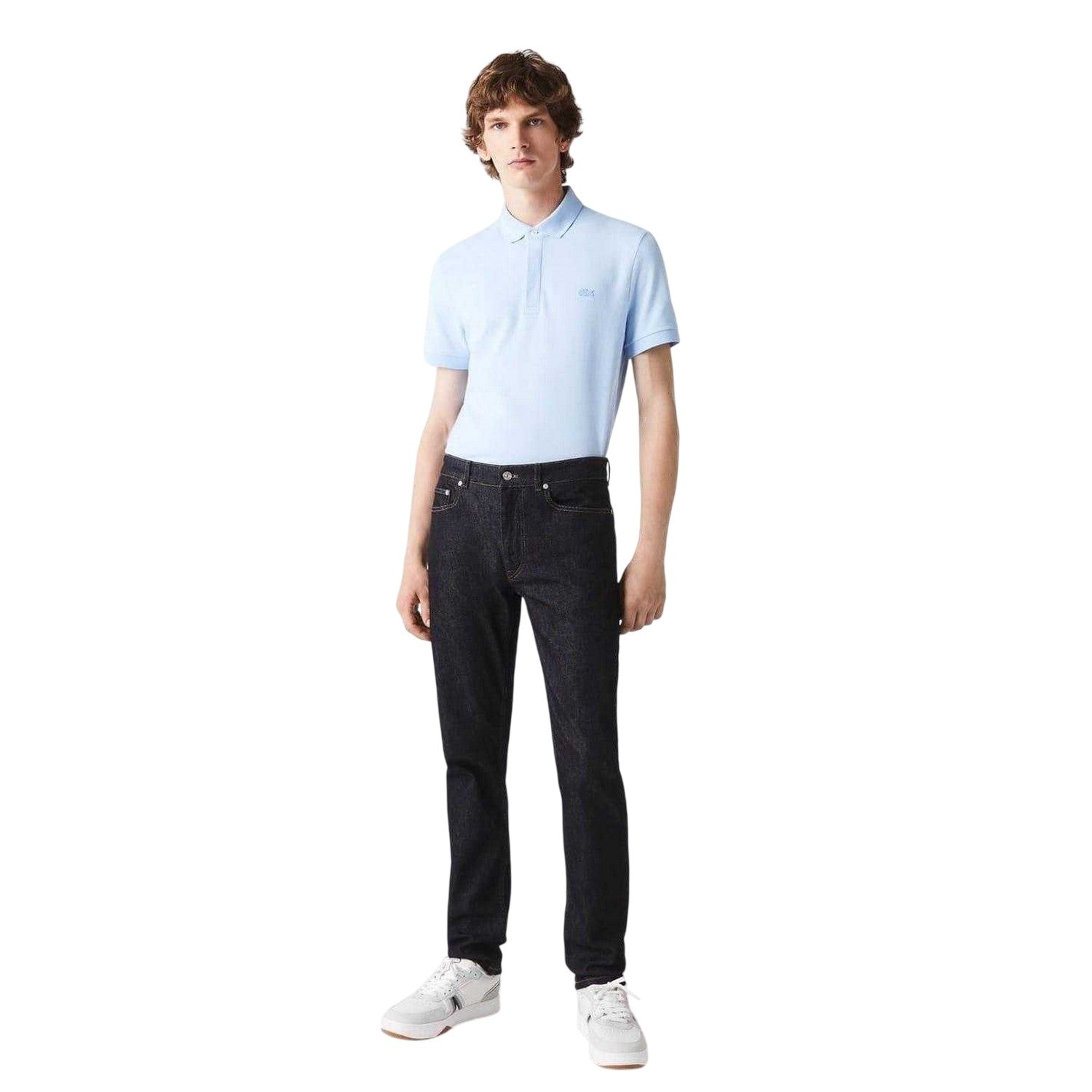 Blue - Lifestyle - Lacoste Mens Denim Logo Slim Jeans