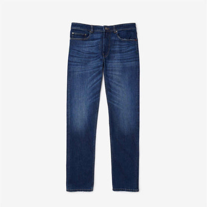 Wash Blue - Front - Lacoste Mens Denim Logo Slim Jeans