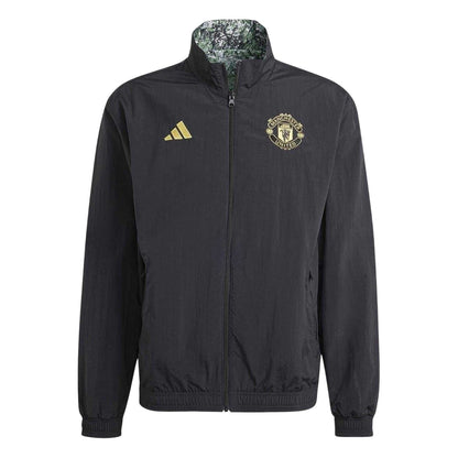 Black Marble - Front - Adidas Mens Manchester United FC Anorak
