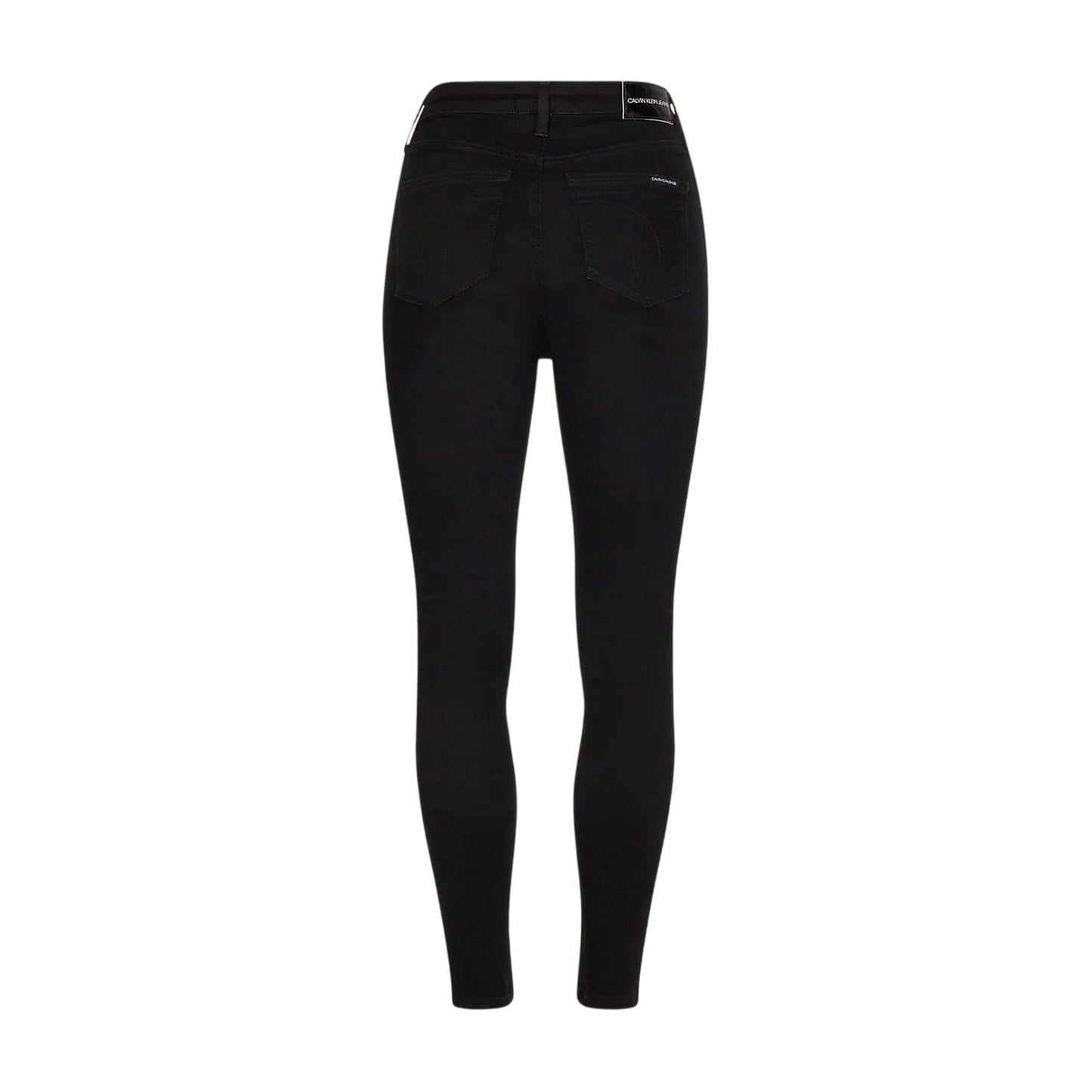 Black Denim - Back - Calvin Klein Womens-Ladies High Rise Super Skinny Jeans
