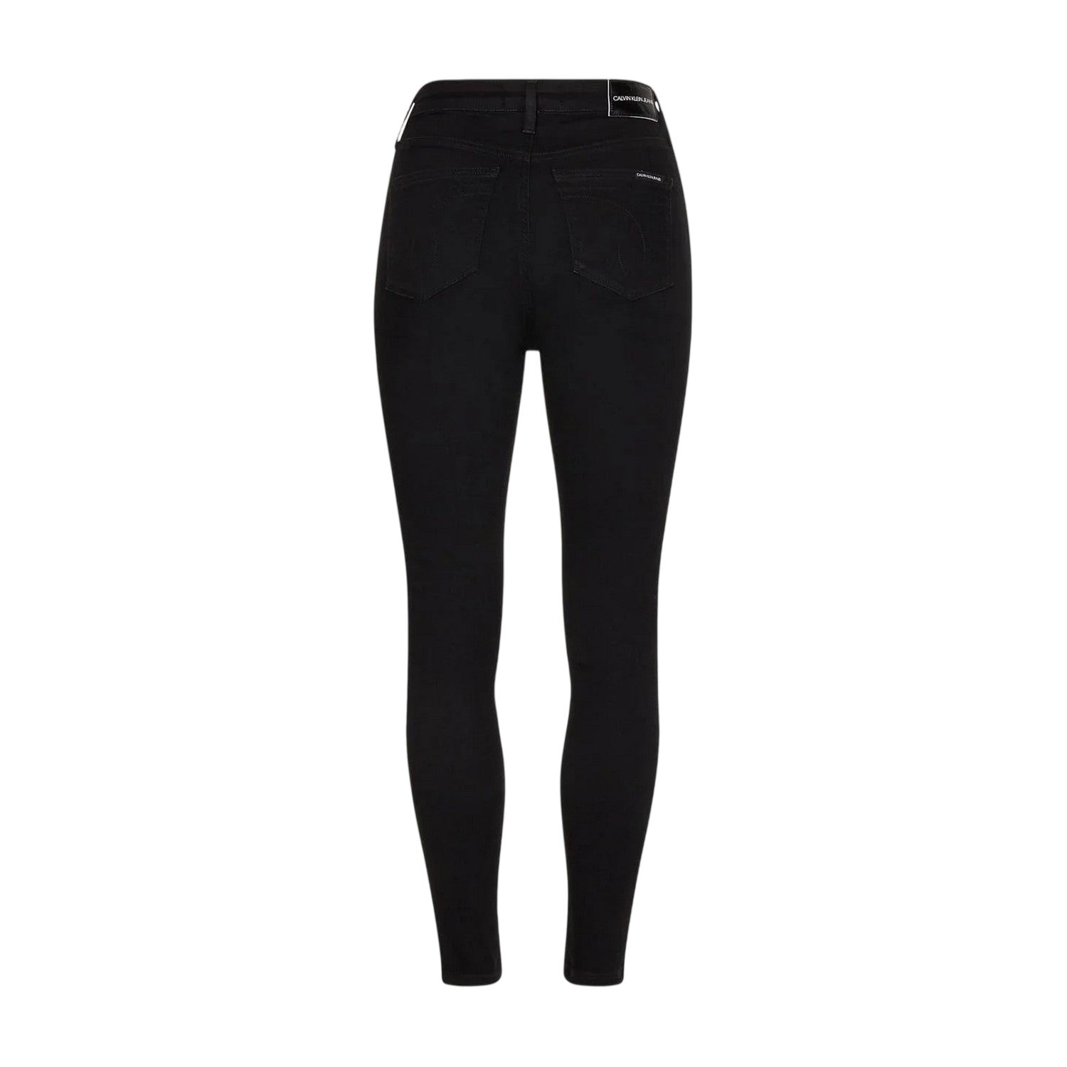 Black Denim - Back - Calvin Klein Womens-Ladies High Rise Super Skinny Jeans