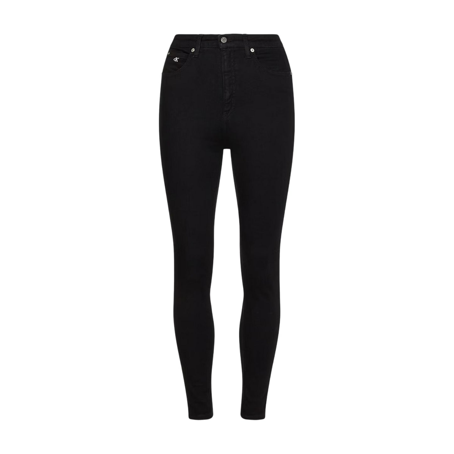 Black Denim - Front - Calvin Klein Womens-Ladies High Rise Super Skinny Jeans