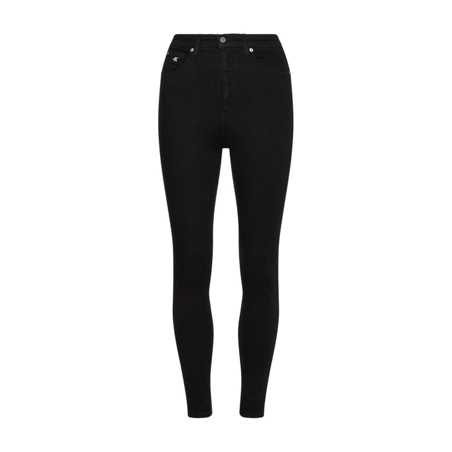 Black Denim - Front - Calvin Klein Womens-Ladies High Rise Super Skinny Jeans