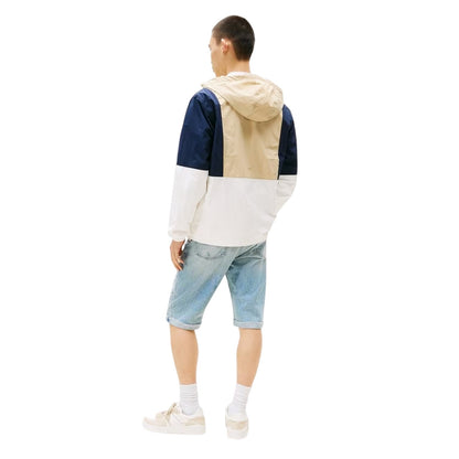 Ecru-Beige - Back - Tommy Jeans Mens Chicago Colour Block Windbreaker