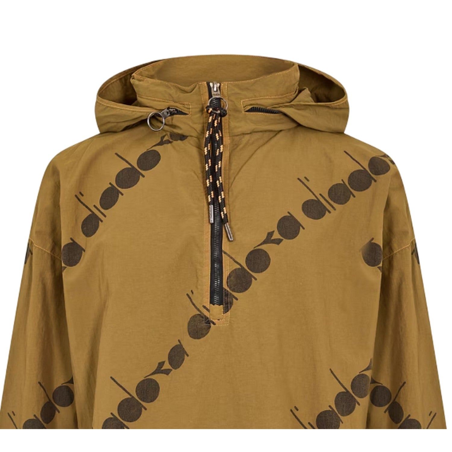 Olive Green - Side - Diadora Mens All Over Logo Anorak