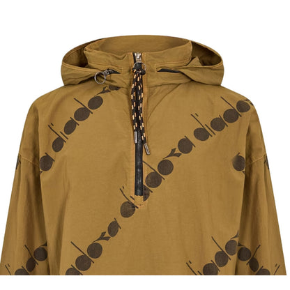 Olive Green - Side - Diadora Mens All Over Logo Anorak