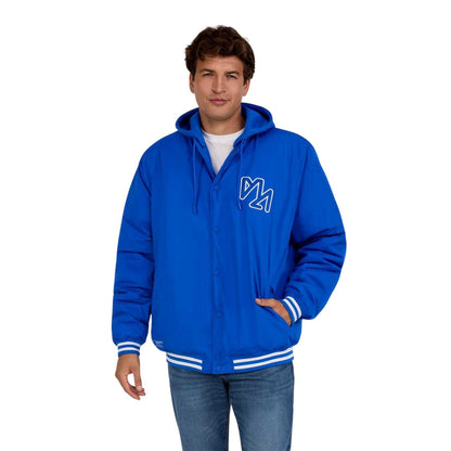 Royal Blue - Side - Minoti Mens Detachable Hood Baseball Jacket