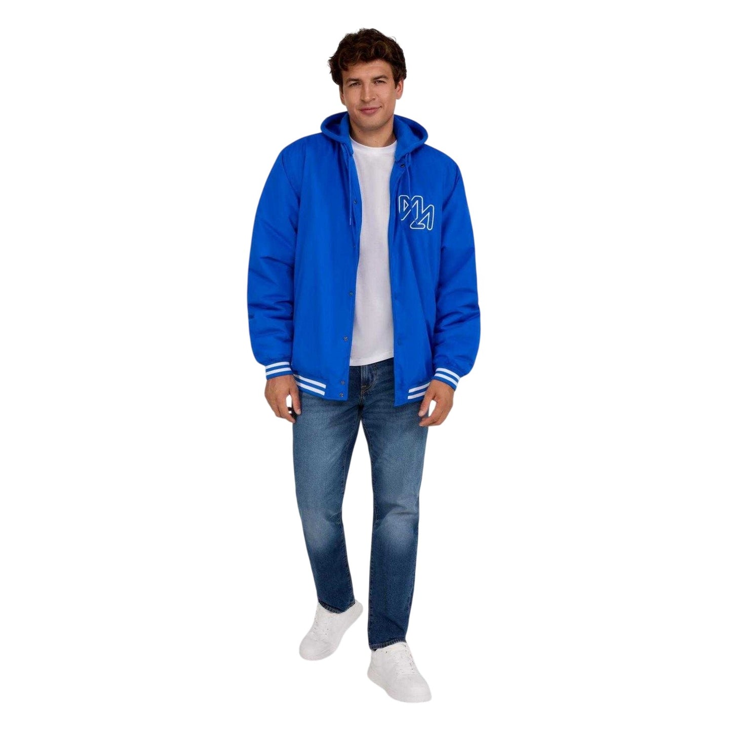 Royal Blue - Lifestyle - Minoti Mens Detachable Hood Baseball Jacket