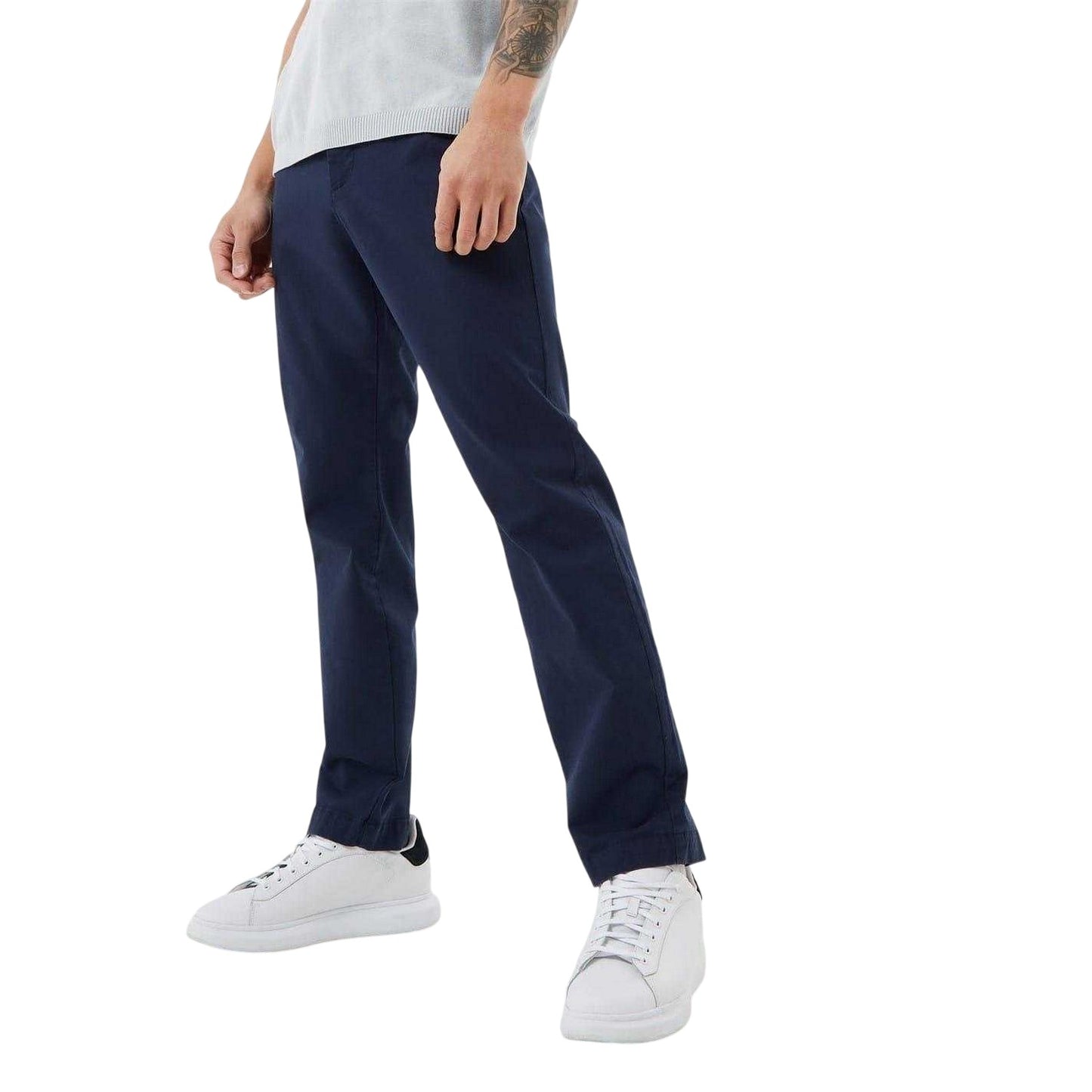 Navy - Front - Jack Wills Mens Chino Plain Slim Trousers