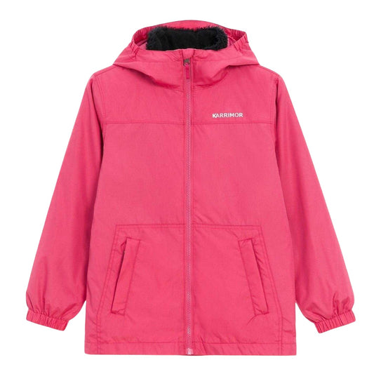 Pink-Black - Front - Karrimor Childrens-Kids Teddy Fur Waterproof Jacket