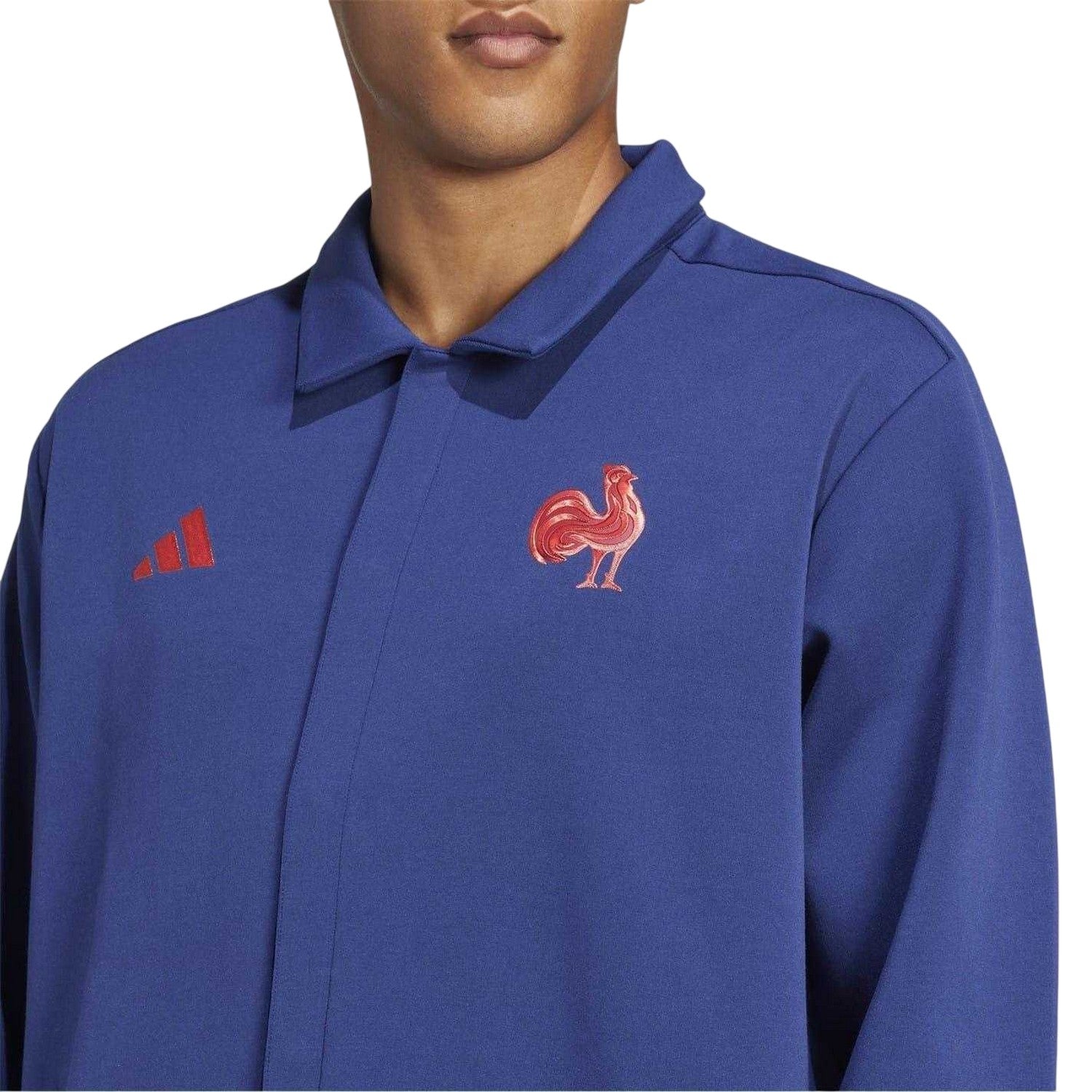 Dark Blue - Lifestyle - Adidas Mens 24-25 France FFR Travel Jacket