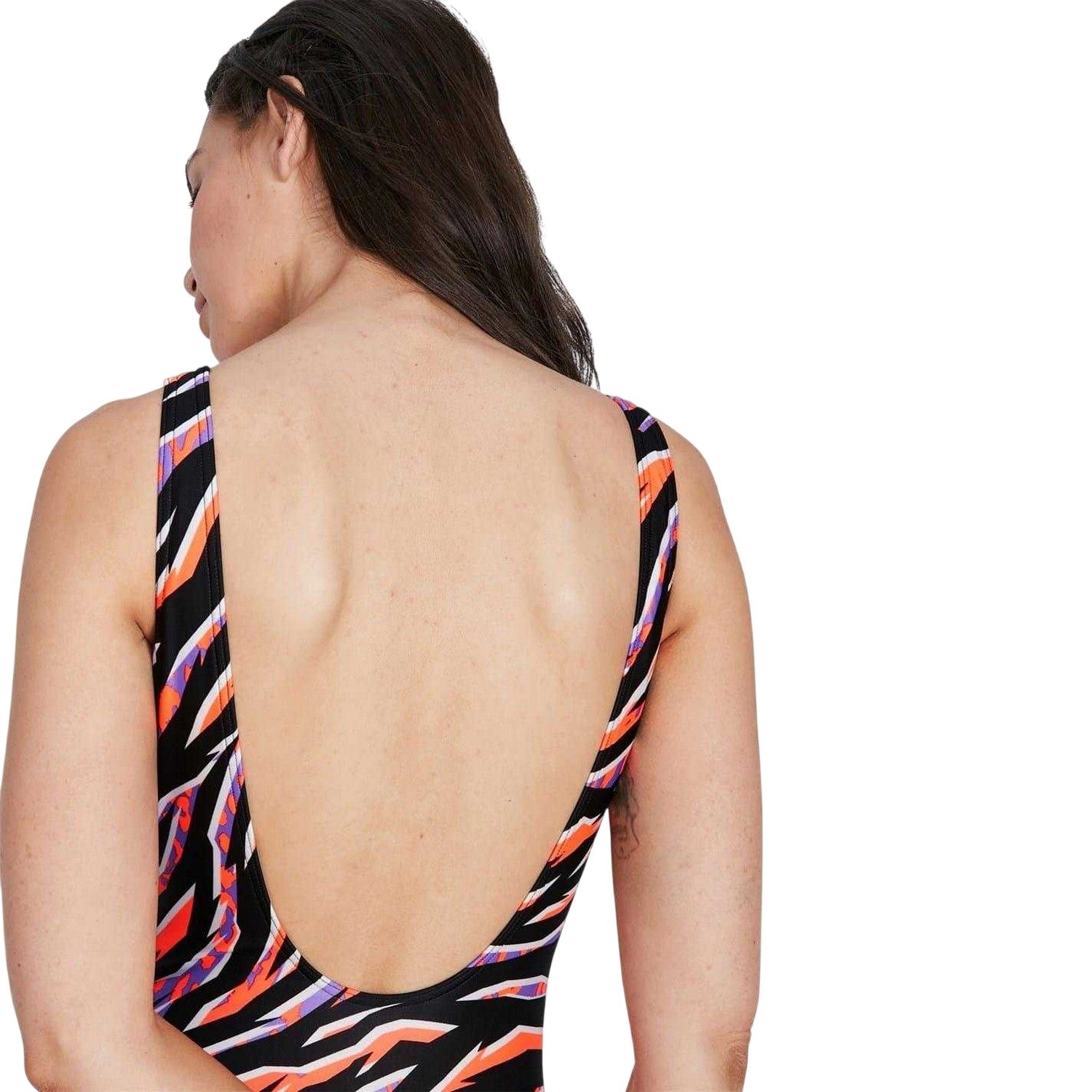 Black-Purple - Lifestyle - Speedo Womens-Ladies U-Back One Piece Swimsuit