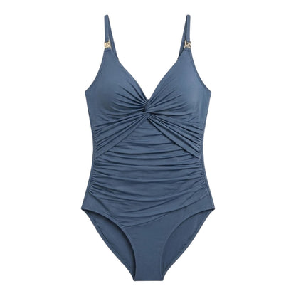 Pewter - Front - Biba Womens-Ladies Icon Tummy Control One Piece Swimsuit