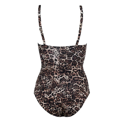 Leopard - Back - Biba Womens-Ladies Icon Tummy Control One Piece Swimsuit