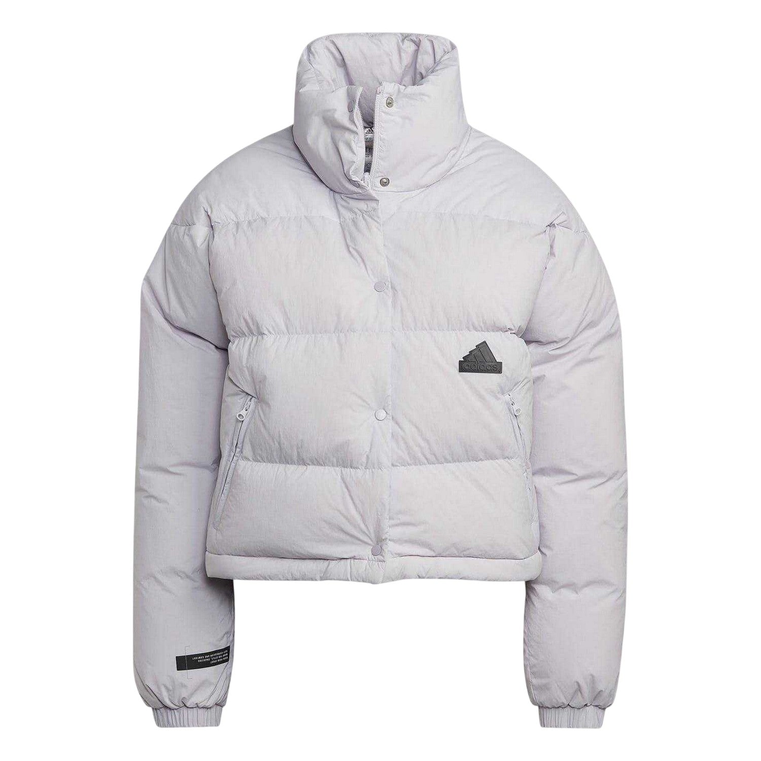 Purple - Front - Adidas Womens-Ladies Patterned Ribbed Heavyweight Puffer Jacket