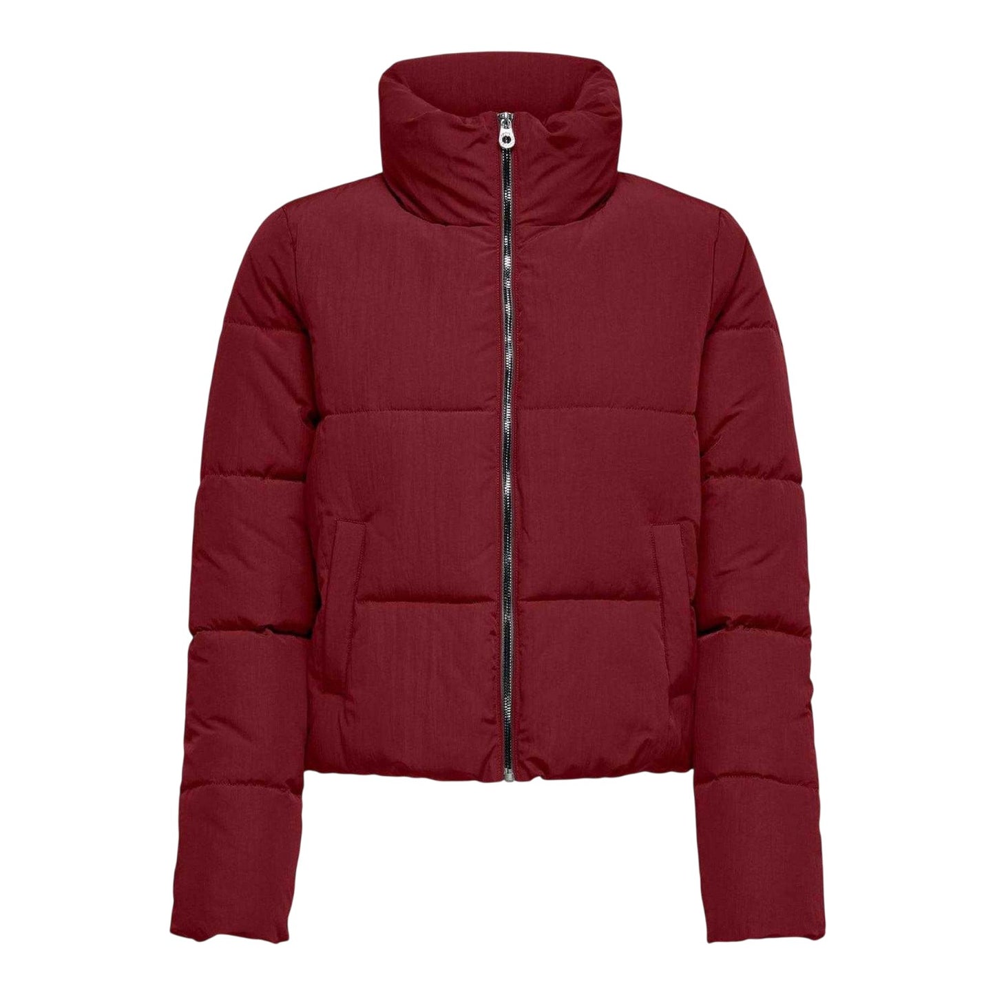 Wine - Front - Only Womens-Ladies Dolly Puffer Jacket
