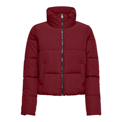 Wine - Front - Only Womens-Ladies Dolly Puffer Jacket