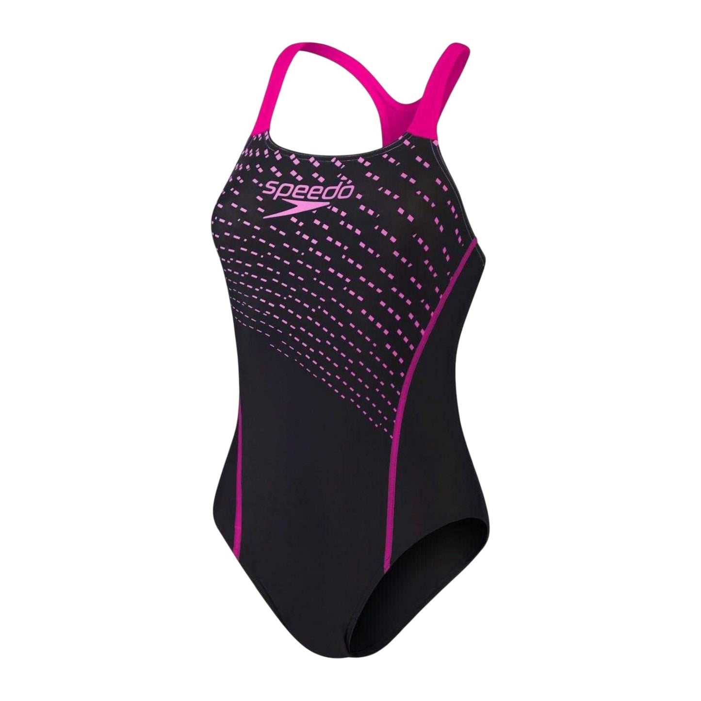Black-Diva Pink - Front - Speedo Womens-Ladies Medley One Piece Swimsuit