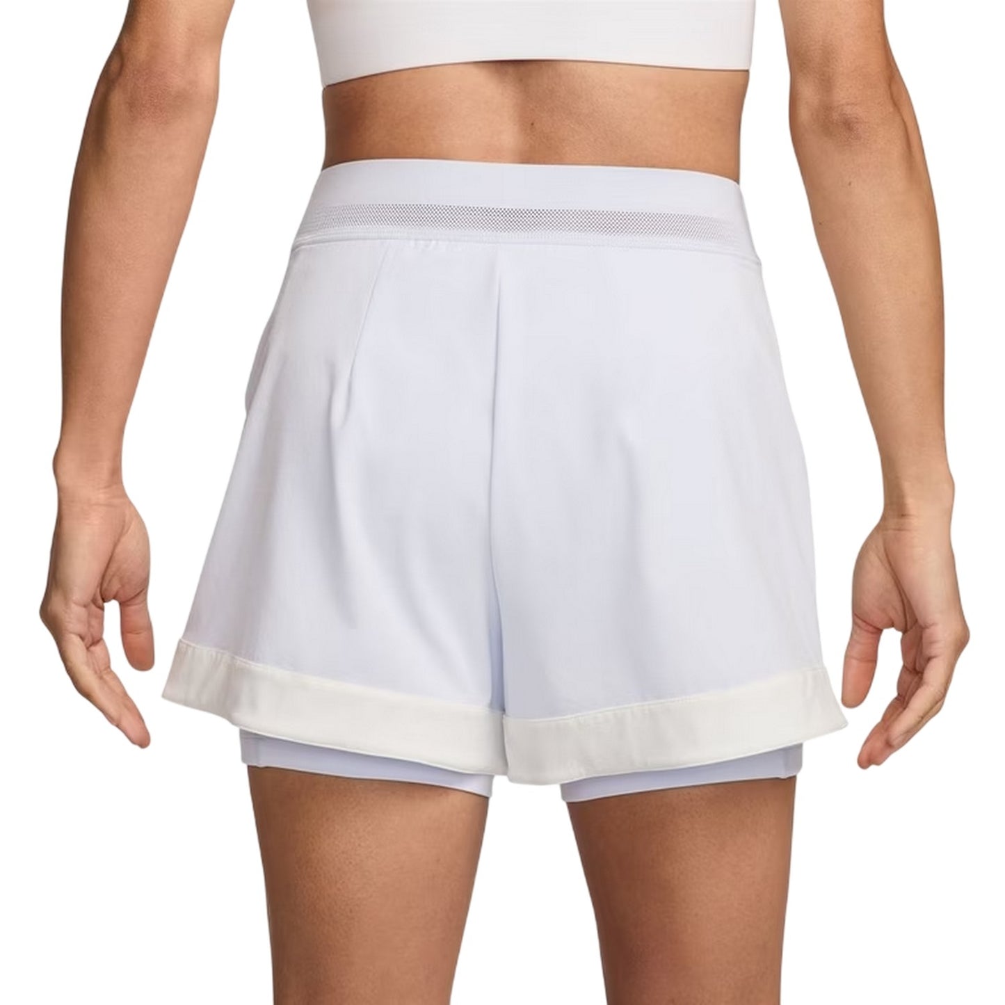 Grey-White - Back - Nike Womens-Ladies Mini Open Regular Tennis Skort