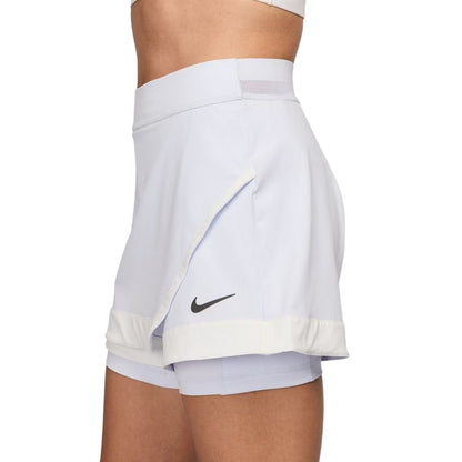 Grey-White - Side - Nike Womens-Ladies Mini Open Regular Tennis Skort