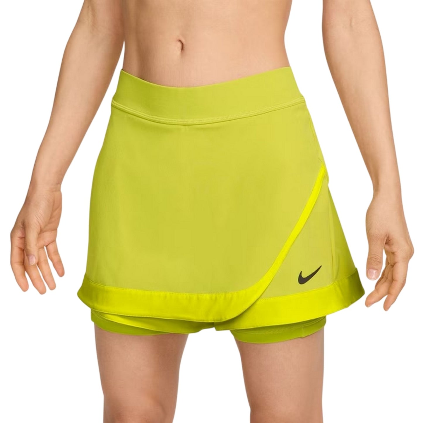 Vibrant Yellow - Front - Nike Womens-Ladies Mini Open Regular Tennis Skort