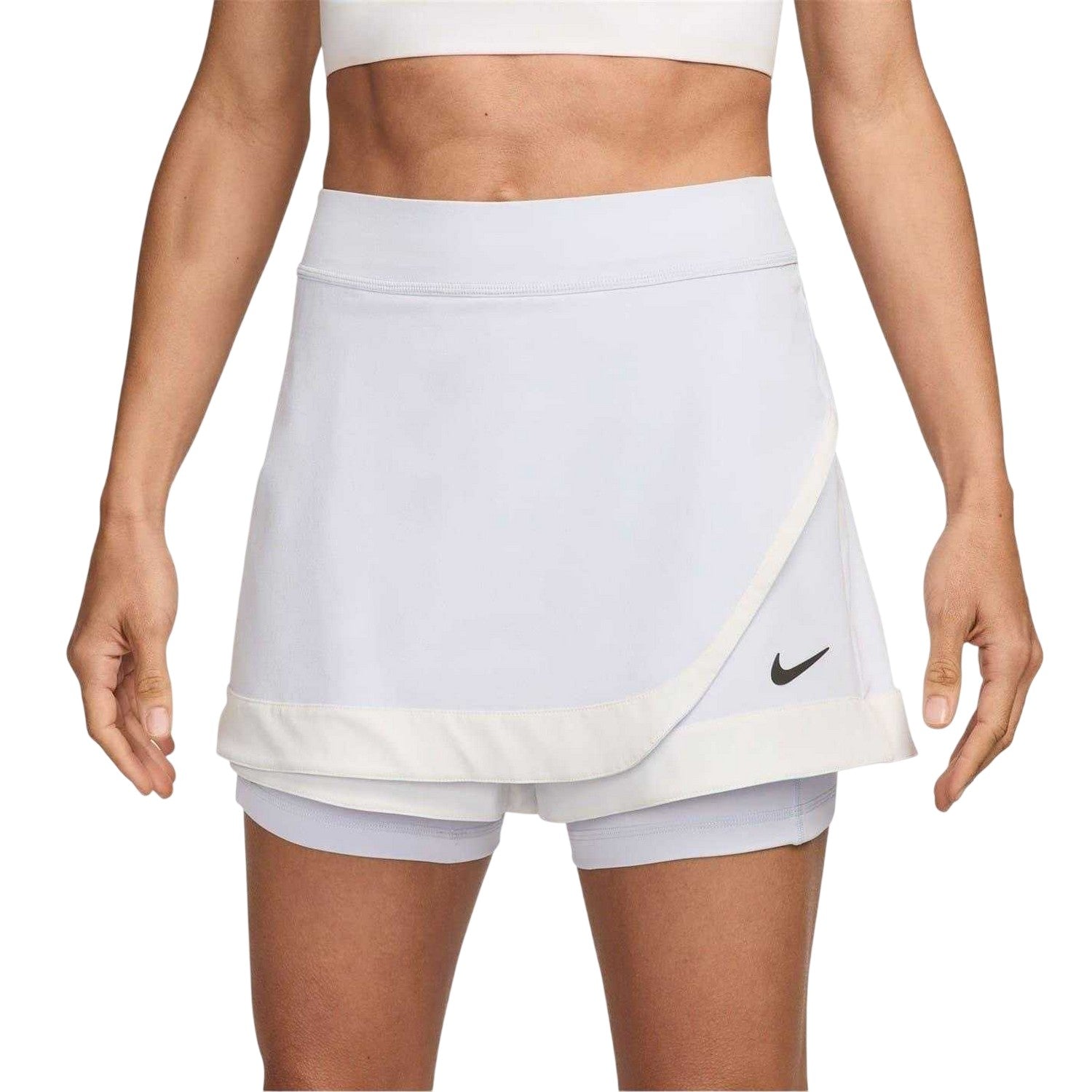 Grey-White - Front - Nike Womens-Ladies Mini Open Regular Tennis Skort