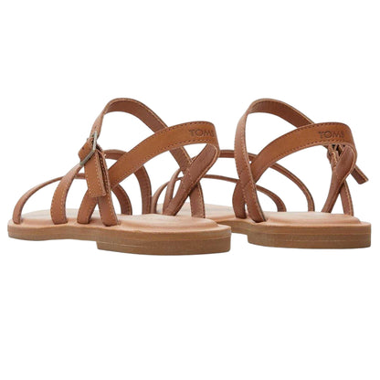 Tan - Back - Toms Womens-Ladies Kira Flat Sandals