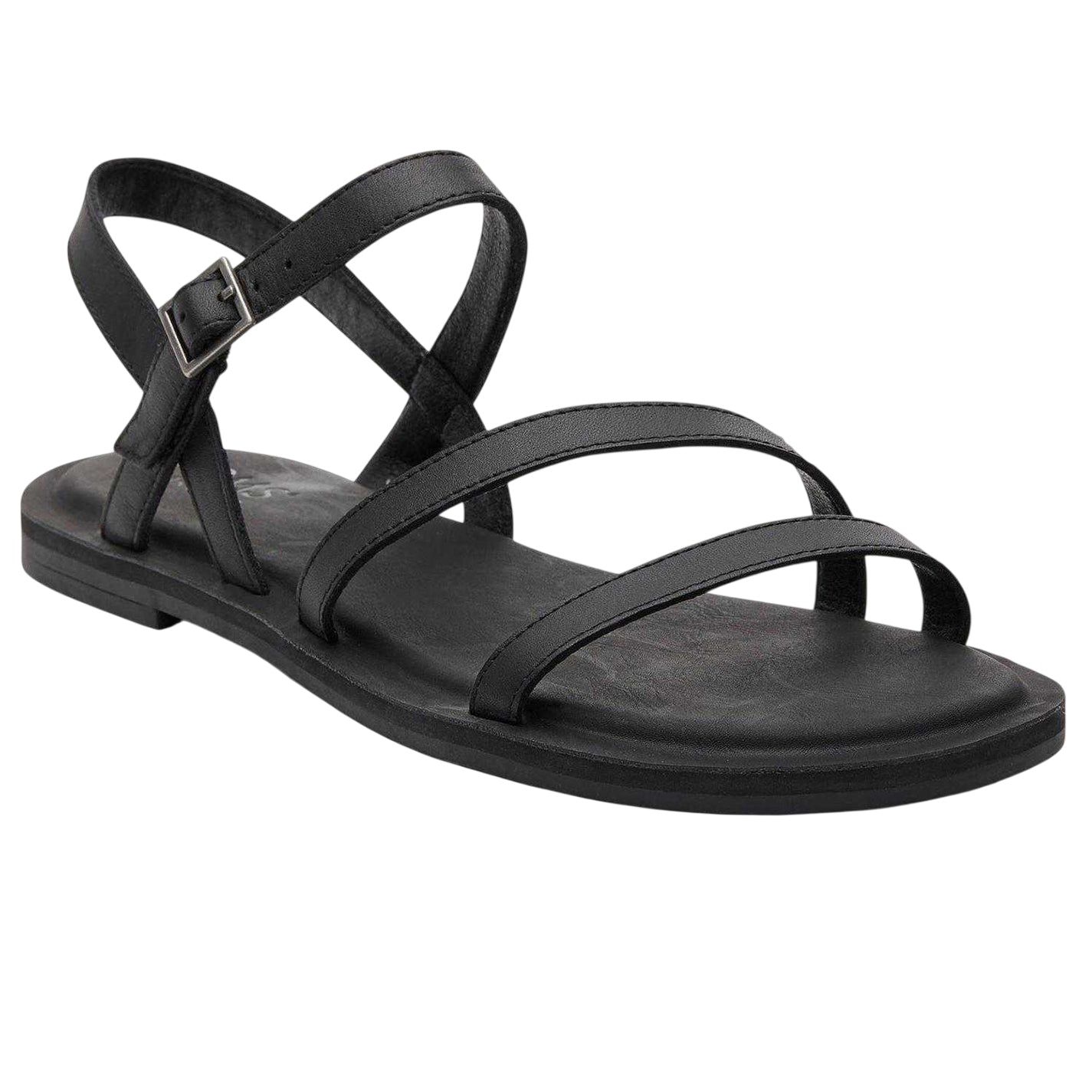 Black - Pack Shot - Toms Womens-Ladies Kira Flat Sandals