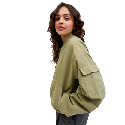 Aloe Green - Side - JJXX Womens-Ladies Lightweight Bomber Jacket