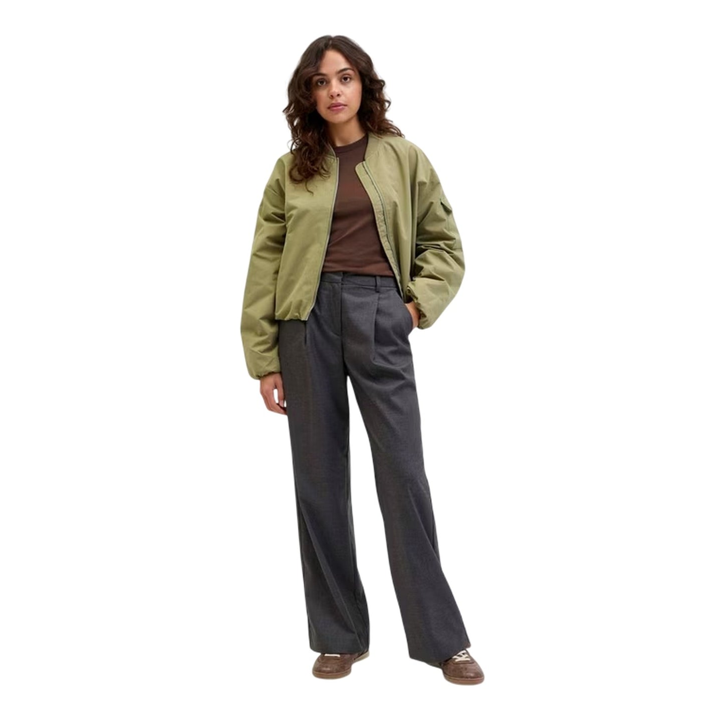 Aloe Green - Pack Shot - JJXX Womens-Ladies Lightweight Bomber Jacket