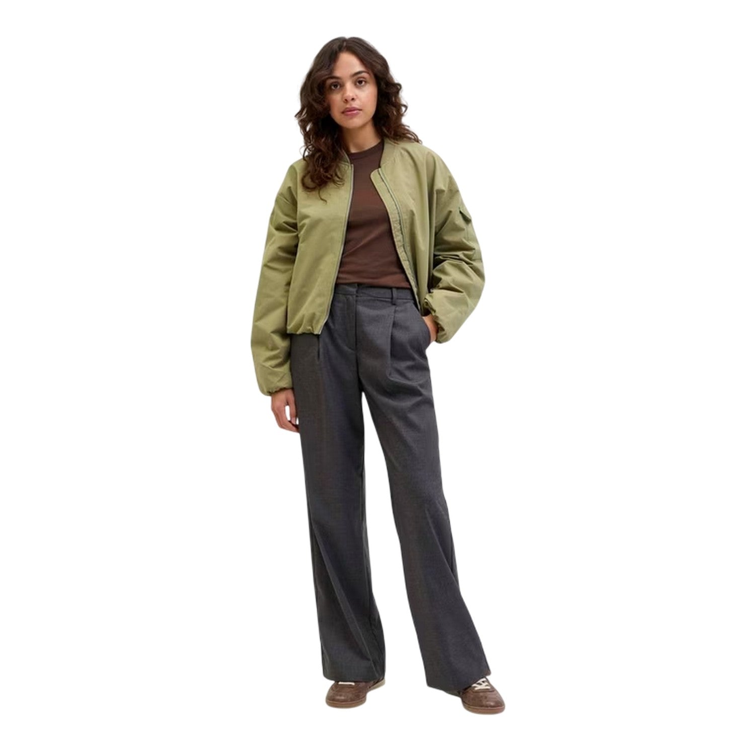 Aloe Green - Pack Shot - JJXX Womens-Ladies Lightweight Bomber Jacket
