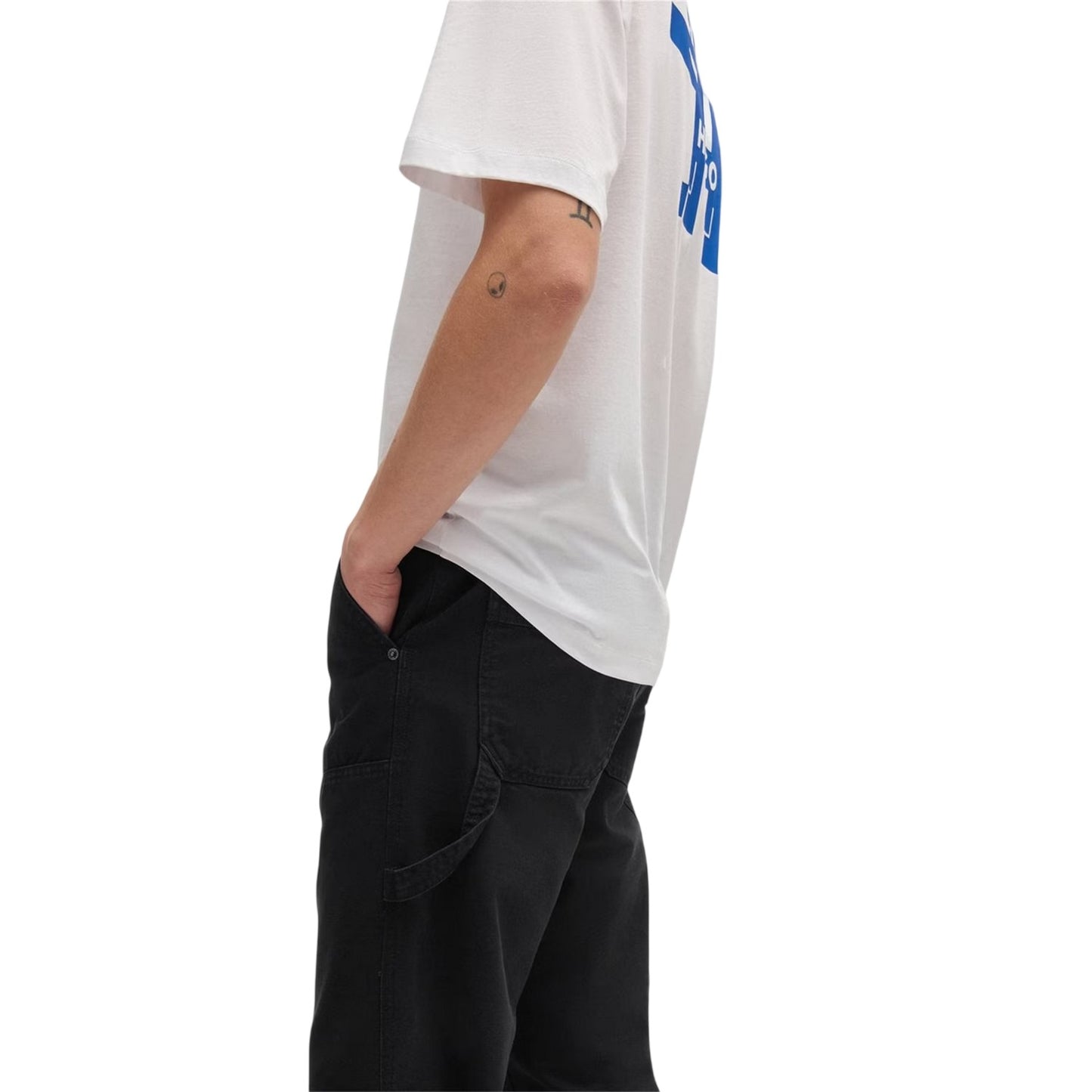 Black - Side - Hugo Mens Cotton Plain Regular Cargo Trousers