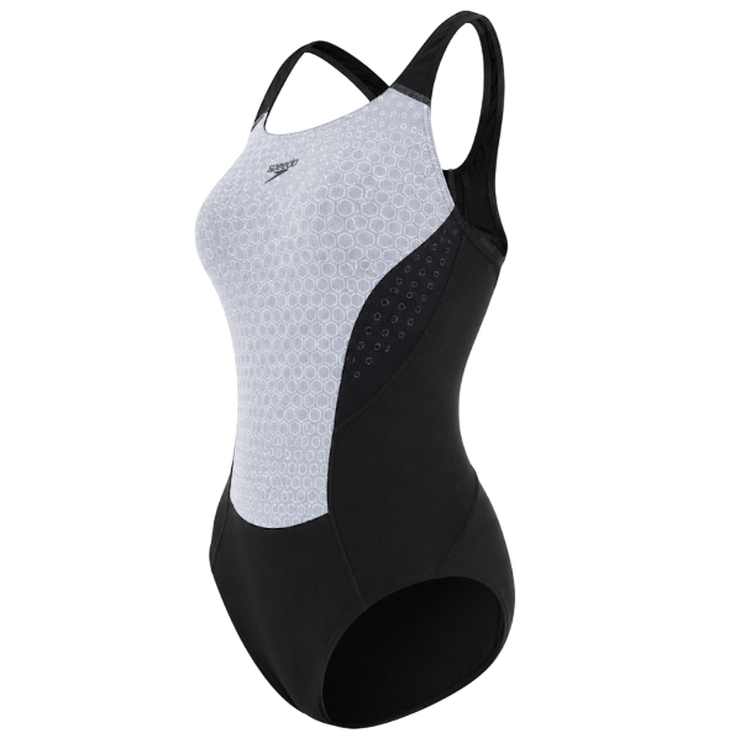 Black - Side - Speedo Womens-Ladies Digi Placement One Piece Swimsuit