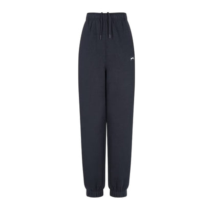 Navy - Front - Slazenger Womens-Ladies Fleece Elasticated Hem Jogging Bottoms