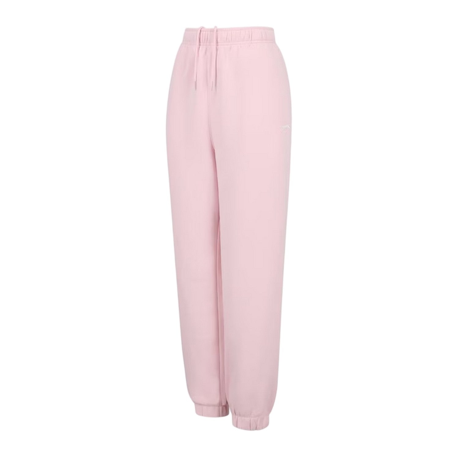 Baby Pink - Side - Slazenger Womens-Ladies Fleece Elasticated Hem Jogging Bottoms