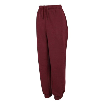 Burgundy - Side - Slazenger Womens-Ladies Fleece Elasticated Hem Jogging Bottoms