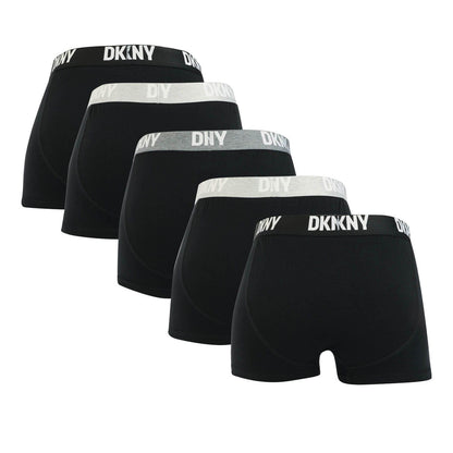 Black - Back - DKNY Mens Portland Boxer Shorts (Pack of 5)
